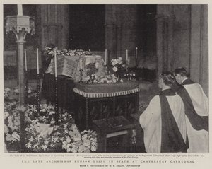 Il defunto arcivescovo Benson in stato a Canterbury Cathedral da English Photographer
