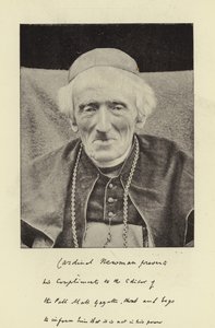 Il defunto Cardinale Newman da English Photographer