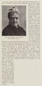 La defunta signora Lynn Linton da English Photographer