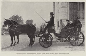 Gli ultimi ritratti del signor e della signora Gladstone, in procinto di partire per la loro passeggiata quotidiana dal Chateau Thorenc, Cannes