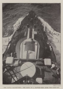 Le manovre navali, la prua di una nave da battaglia dal Fore-Top da English Photographer