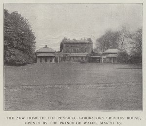 La nuova sede del laboratorio fisico, Bushey House, inaugurata dal principe del Galles, 19 marzo da English Photographer