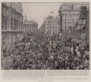 La notizia del sollievo di Ladysmith, la dimostrazione davanti alla Mansion House da English Photographer