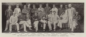 La Partita di Cricket Parlamentare a Lords, un Gruppo di Squadre di Governo e Opposizione