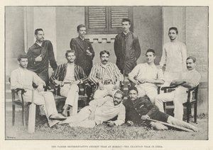 La squadra di cricket rappresentativa dei Parsee a Bombay, la squadra campione in India da English Photographer