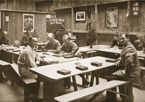 La Sala di Lettura, Handforth, illustrazione da Prigionieri tedeschi in Gran Bretagna da English Photographer