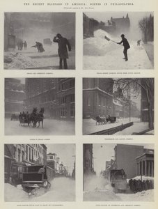 La recente bufera di neve in America, scene a Filadelfia