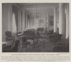 La ricostruzione del Grosvenor Hotel, la sala di lettura da English Photographer