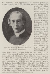 Il reverendo canonico J Armitage Robinson, nuovo decano di Westminster da English Photographer