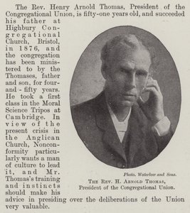 Il Reverendo H Arnold Thomas, Presidente dell
