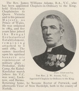 Il reverendo J W Adams, VC, nominato cappellano ordinario del re da English Photographer
