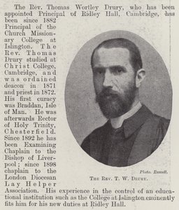 Il reverendo T W Drury