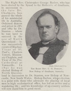 Il reverendo C G Barlow, nuovo vescovo di Goulburn, Australia