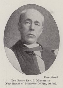 Il Reverendo J Mitchinson, nuovo maestro del Pembroke College, Oxford da English Photographer