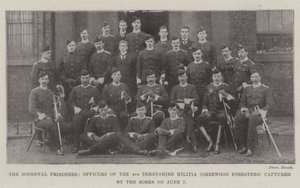 I prigionieri di Roodeval, ufficiali della 4ª milizia del Derbyshire (Sherwood Foresters) catturati dai Boeri il 7 giugno