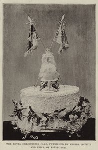 La Torta di Battesimo Reale, fornita da Messers McVitie e Price, di Edimburgo da English Photographer