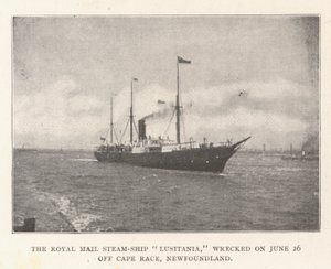 Il piroscafo della Royal Mail Lusitania, naufragato il 26 giugno al largo di Cape Race, Terranova