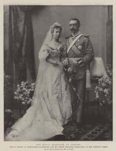 Il Matrimonio Reale a Coburgo, il Principe Ernesto di Hohenlohe-Langenburg e la sua Sposa, la Principessa Alessandra, nel suo Abito da Sposa da English Photographer