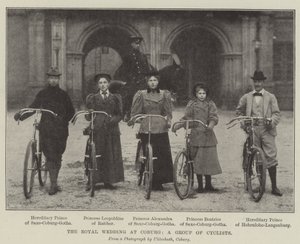 Il Matrimonio Reale a Coburgo, un Gruppo di Ciclisti da English Photographer