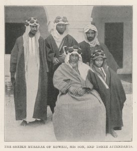 Lo sceicco Mubarak di Kuwait, suo figlio e tre attendenti da English Photographer
