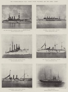 La guerra ispano-americana, navi da guerra degli Stati Uniti e il piroscafo Paris da English Photographer