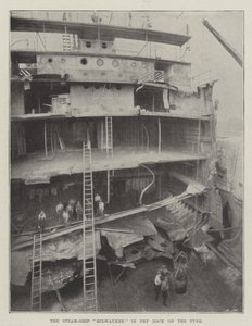 La nave a vapore Milwaukee in bacino di carenaggio sul Tyne da English Photographer