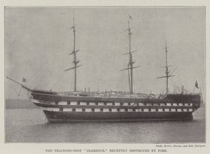 La Nave Scuola Clarence, Recentemente Distrutta dal Fuoco da English Photographer