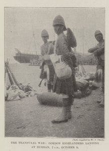 La guerra del Transvaal, Gordon Highlanders sbarcano a Durban, 7 am, 9 ottobre