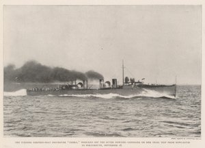 Il cacciatorpediniere a turbina Cobra, naufragato al largo del banco di sabbia Outer Dowsing durante il viaggio di prova da Newcastle a Portsmouth, 18 settembre da English Photographer