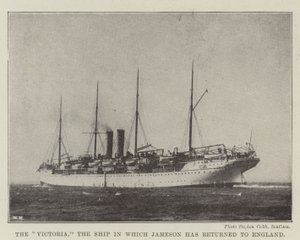 La Victoria, la nave con cui Jameson è tornato in Inghilterra