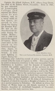 Il defunto capitano Sir Alfred Jephson, RN da English Photographer