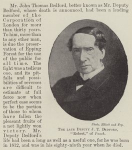 Il defunto deputato J T Bedford, Robert, di Punch da English Photographer