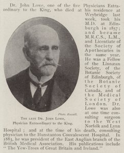 Il defunto Dr John Lowe, medico straordinario del re da English Photographer