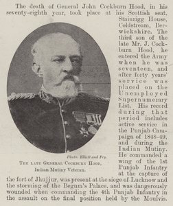 Il defunto generale Cockburn Hood, veterano della rivolta indiana