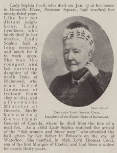La defunta Lady Sophia Cecil, figlia del quarto duca di Richmond da English Photographer