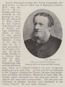 Il defunto Lord Cranworth, ex deputato per South e Mid-Norfolk da English Photographer