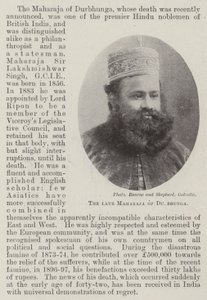 Il defunto Maharaja di Durbhunga da English Photographer