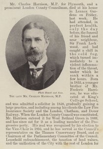 Il defunto Mr Charles Harrison, MP da English Photographer