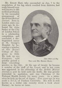 Il defunto Mr Ernest Hart