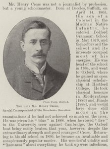 Il defunto signor Henry Cross, corrispondente speciale del Manchester Guardian
