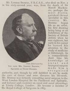 Il defunto signor Lennox Browne, specialista in malattie della gola da English Photographer