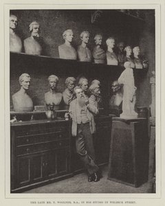 Il defunto Mr T Woolner, RA, nel suo studio in Welbeck Street da English Photographer
