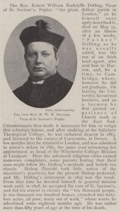 Il defunto reverendo R W R Dolling, vicario di St Saviours, Poplar da English Photographer