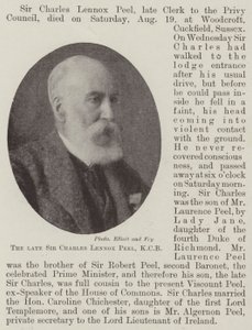 Il defunto Sir Charles Lennox Peel, KCB da English Photographer