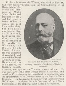 Il defunto Sir Francis de Winton, ex controllore della casa del Principe di Galles da English Photographer