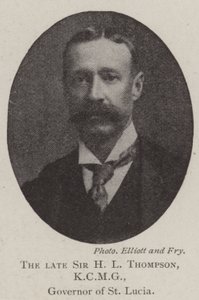 Il defunto Sir H L Thompson, KCMG, governatore di St Lucia da English Photographer