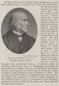 Il defunto Sir Henry Acland, bibliotecario Radcliffe, Oxford