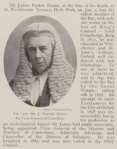 Il defunto Sir J Parker Deane, ex-vicario generale di Canterbury