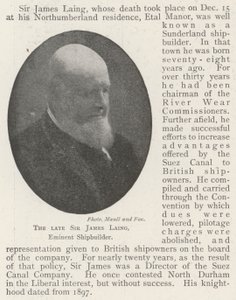 Il defunto Sir James Laing, eminente costruttore navale da English Photographer