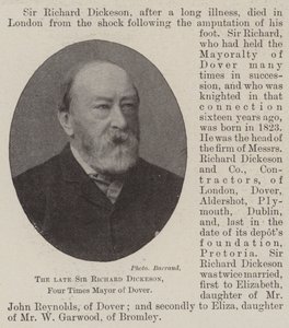 Il defunto Sir Richard Dickeson, quattro volte sindaco di Dover da English Photographer